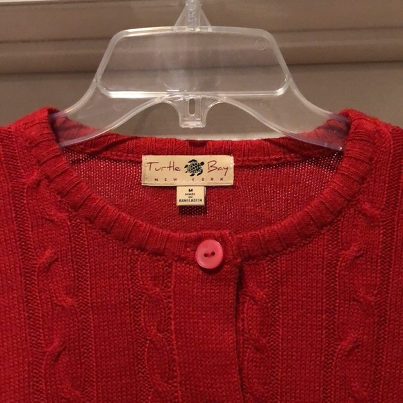 Red Button Up Women’s Turtle Bay Sweater - M - Picture 4 of 6